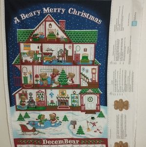 Beary Merry Christmas Advent Calendar Fabric Panel